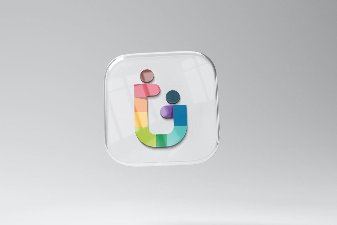 فایل موکاپ آیکون شیشه‌ای سه‌بعدی - 3D Glass Icon Mockup