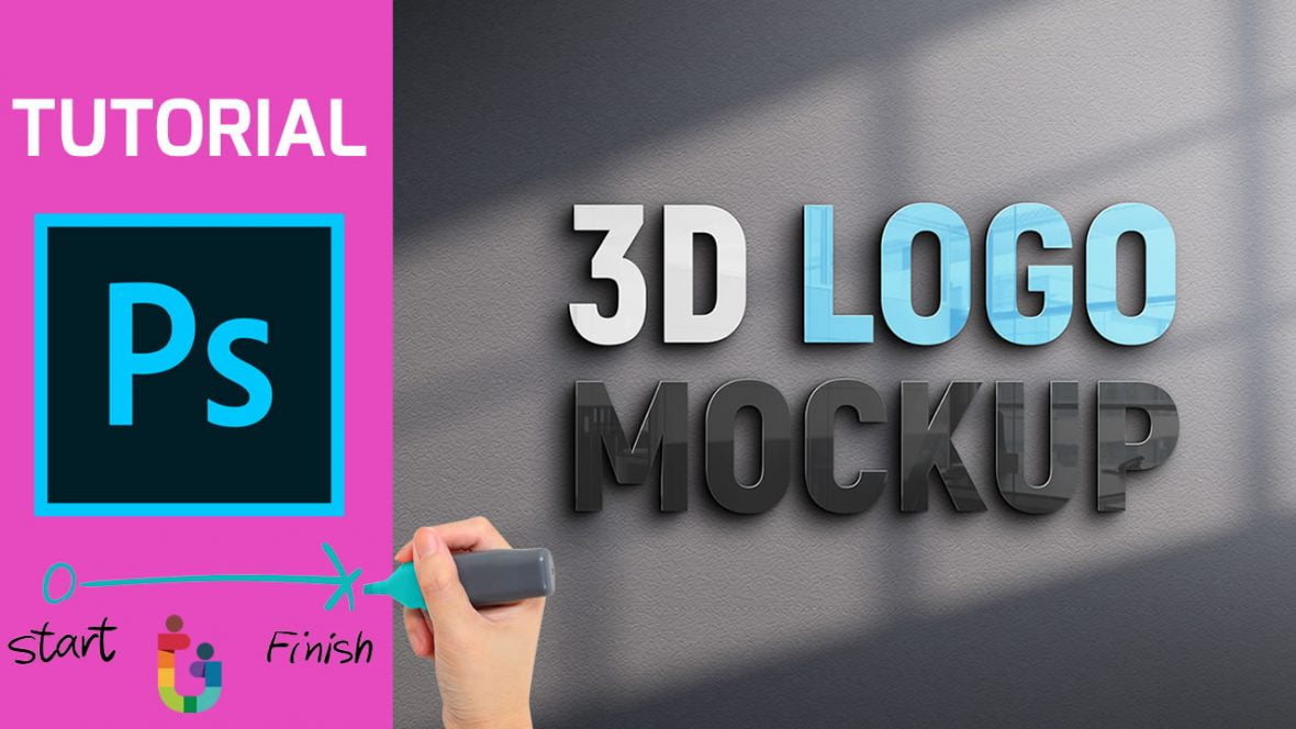 فایل طراحی لوگو سه بعدی - 3D Logo Mockup Design