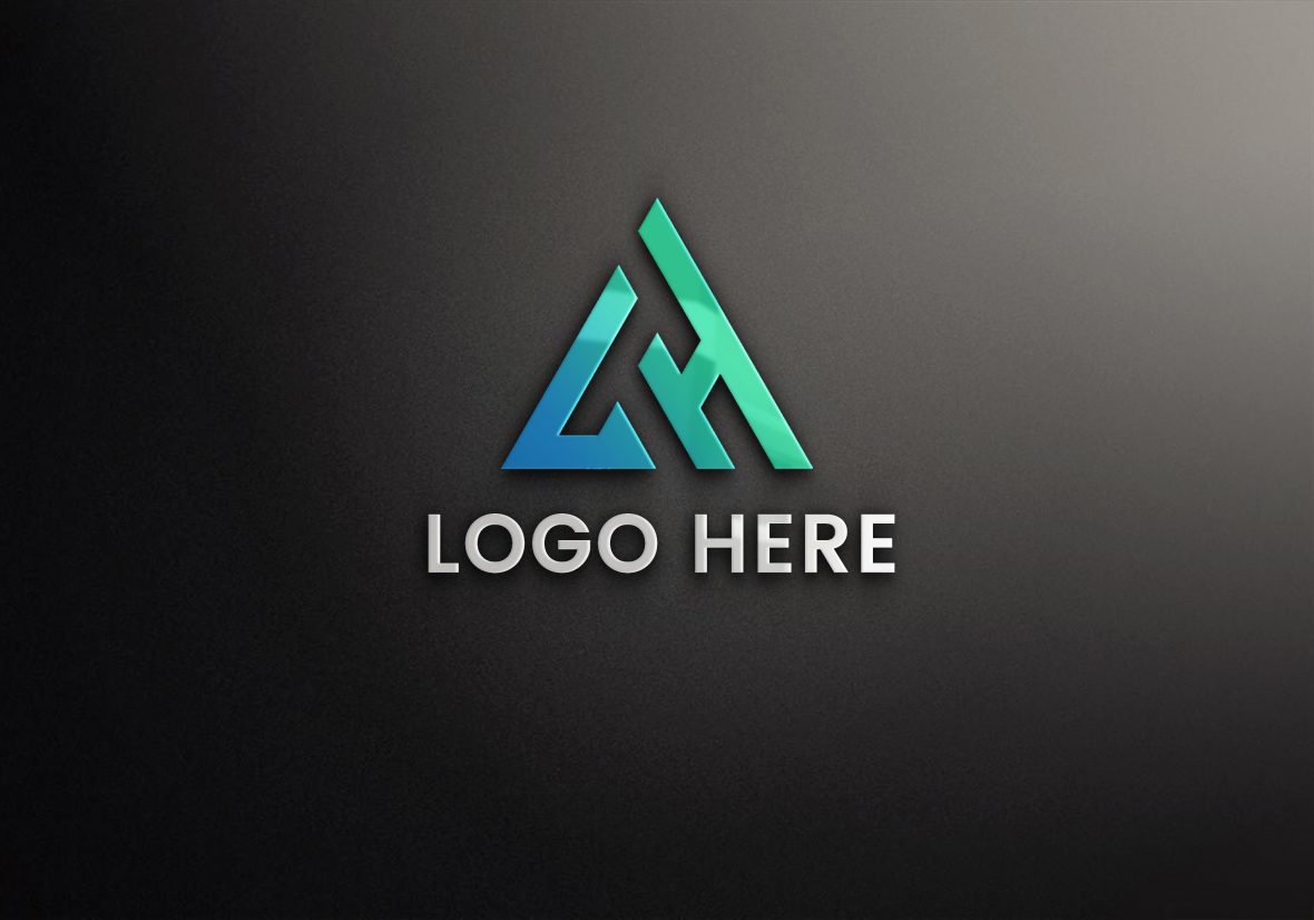 فایل موکاپ لوگو سه بعدی روی دیوار مشکی - 3D Logo Mockup on Black Wall