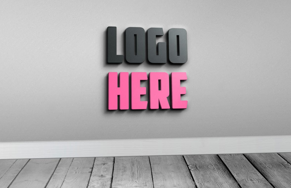 فایل موکاپ لوگوی سه بعدی فتوشاپ - 3D Photoshop Logo Mockup
