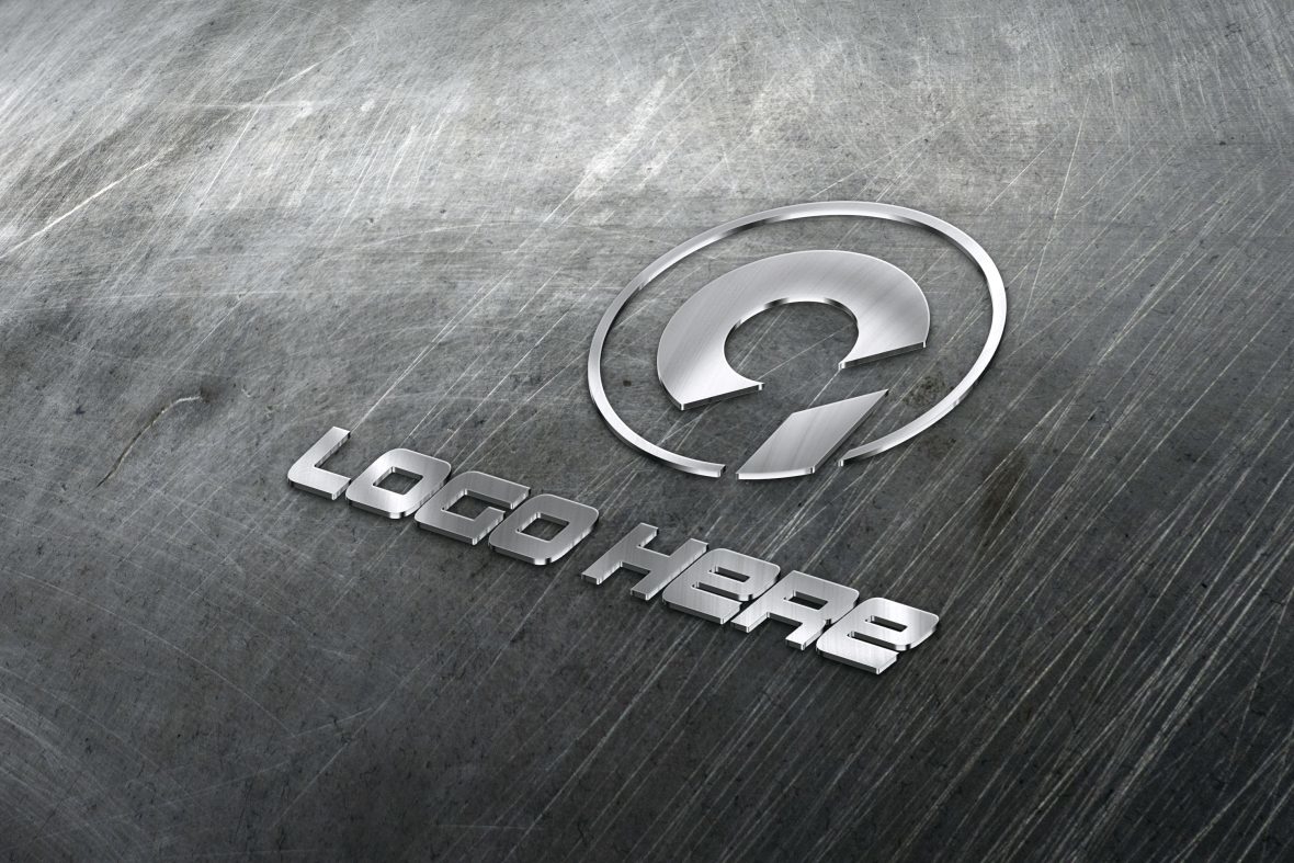 فایل موکاپ لوگوی سه بعدی فولادی واقع گرایانه - 3D Realistic Steel Logo Mockup