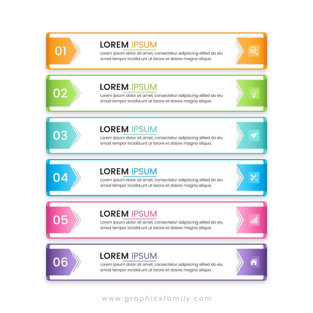 فایل قالب فهرست تب اینفوگرافیک 6 داده با تصویر برداری نازک - 6 data infographics tab index template with thin vector image