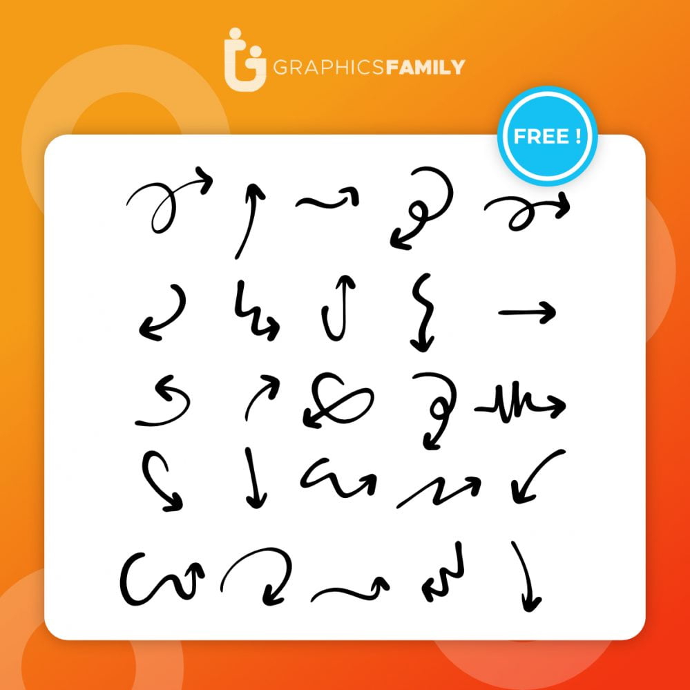 فایل ۲۵ تیر دست‌ساز - 25 Hand Drawn Arrows