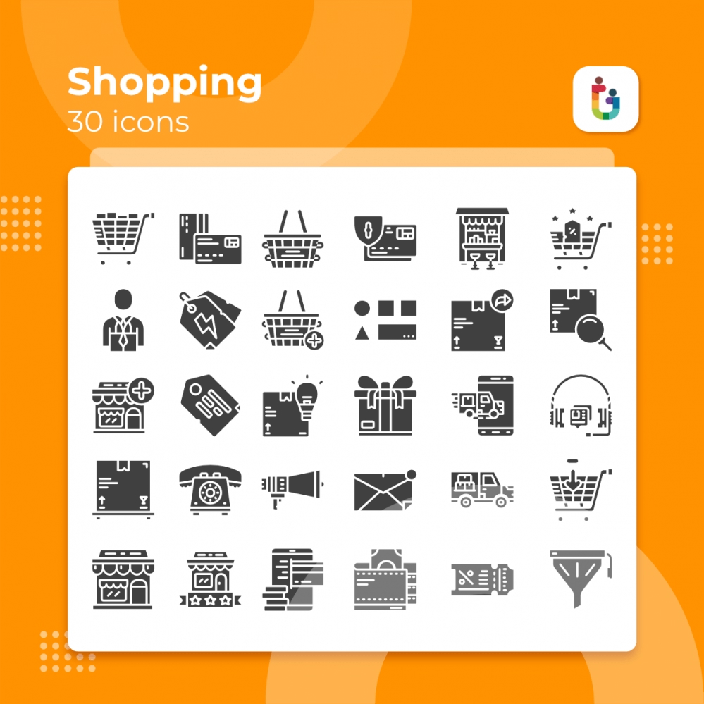 فایل 30 آیکون با مفهوم خرید - 30 Shopping Concept Icons