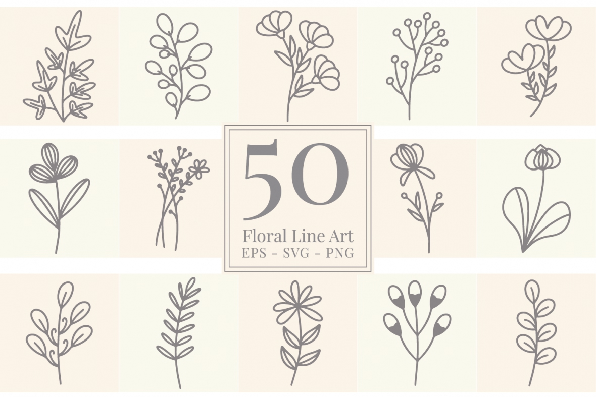فایل دانلود ۵۰ وکتور گل - 50 Floral Vectors Download
