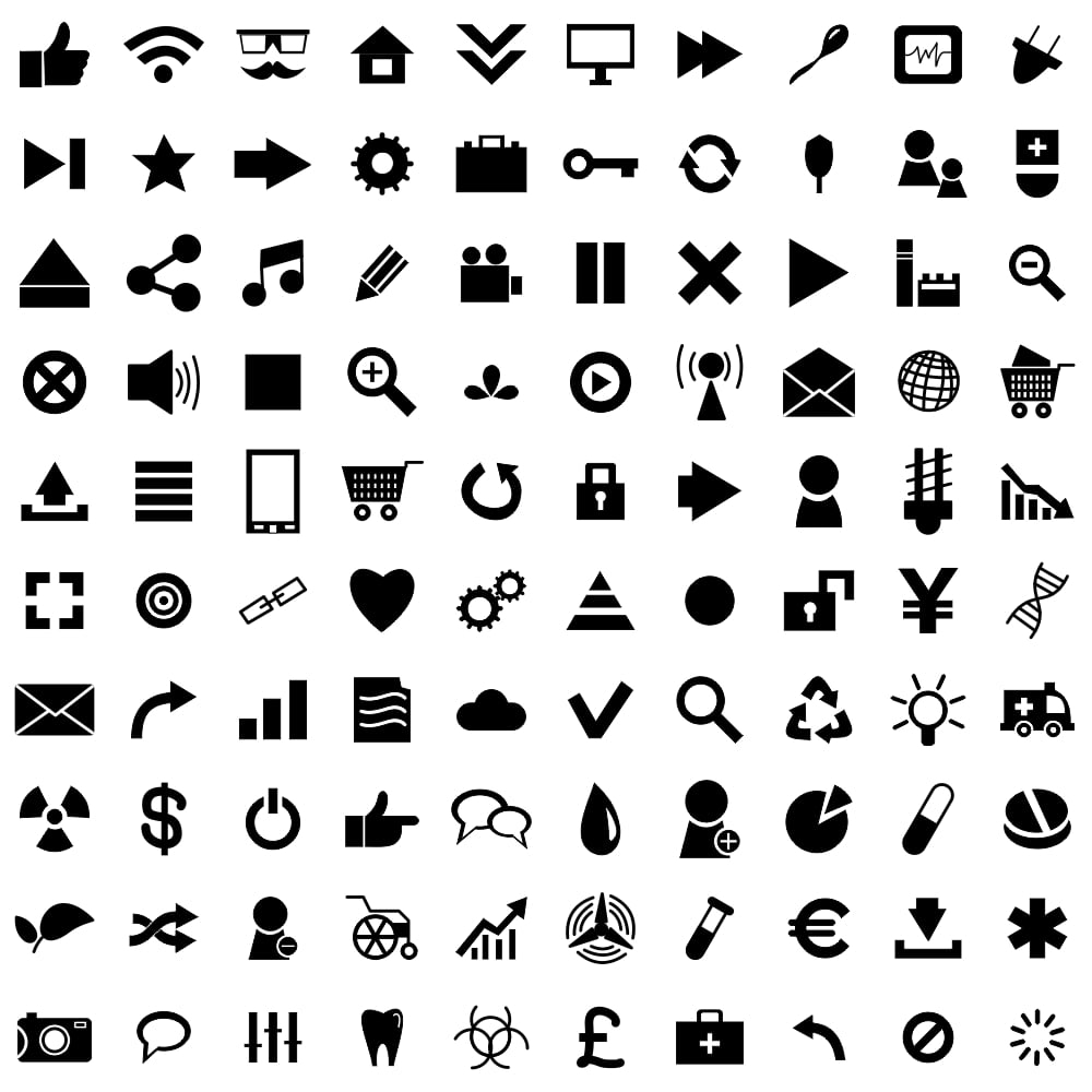 فایل ۱۰۰ آیکون جهانی - 100 Universal Icons