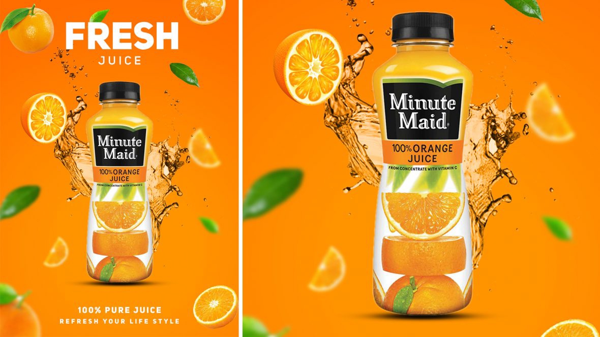 فایل طراحی تبلیغات آبمیوه ۱۰۰٪ طبیعی - 100% Natural Juice Advertising Design