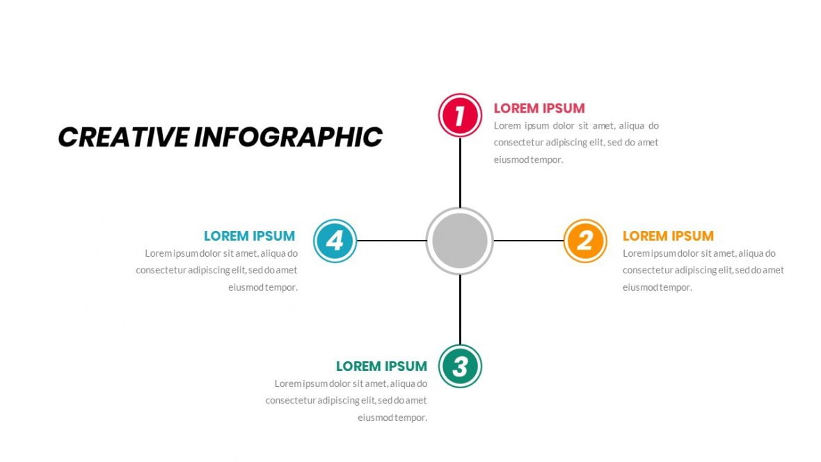 فایل پاورپوینت اینفوگرافیک دایره‌ای چهار گره‌ای - A Four Noded Circle Infographic Powerpoint