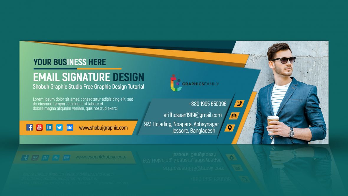 فایل طرح امضای ایمیل انتزاعی PSD - Abstract Email Signature Design PSD