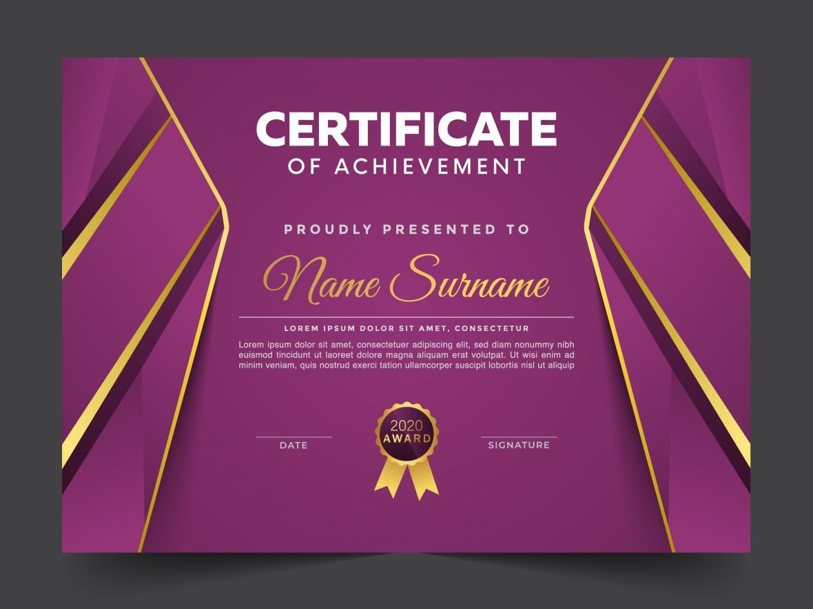 فایل الگوی گواهی هندسی انتزاعی - Abstract geometric certificate template