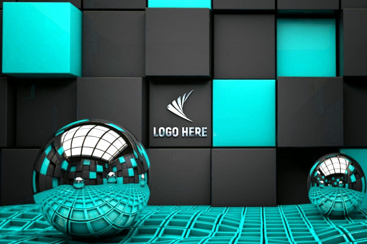 فایل موکاپ لوگوی اتاق انتزاعی - Abstract Room Logo Mockup