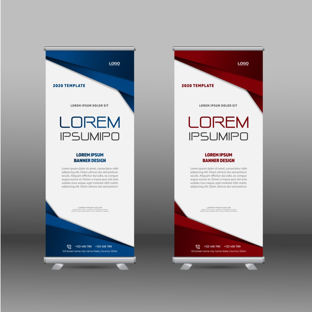 فایل قالب بنر رول آپ کسب و کار به سبک انتزاعی - Abstract style business roll up banner template