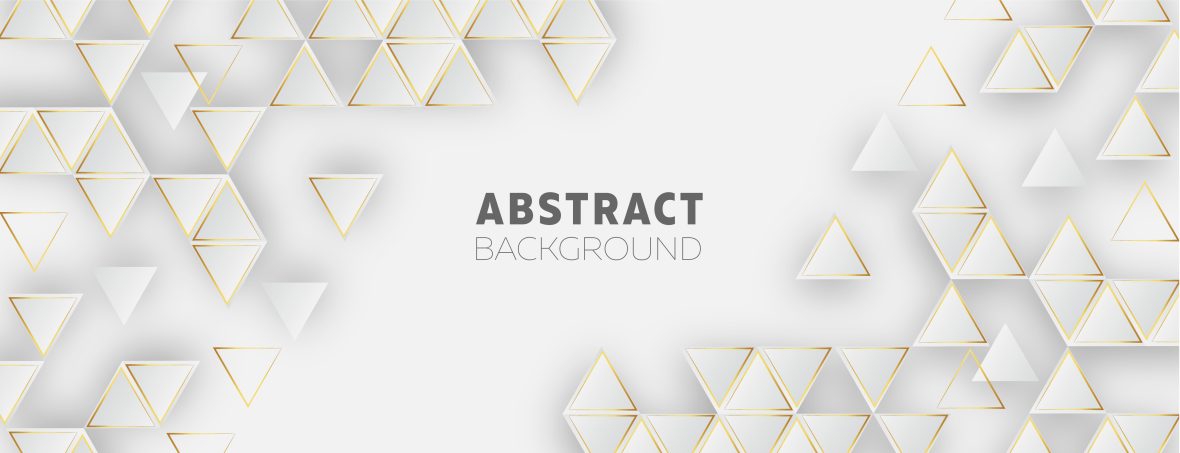 فایل پس زمینه سفید انتزاعی با مثلث های طلایی - Abstract White Background with Golden Triangles
