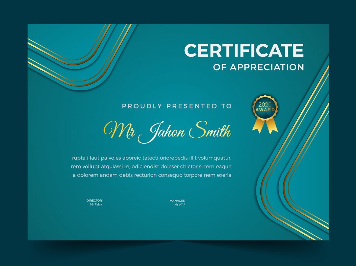 فایل الگوی طراحی جلد گواهی دستاورد - Achievement Certificate Cover Design Template