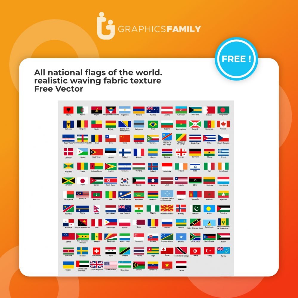 فایل وکتور پرچم تمام کشورهای جهان - All national flags of the world Vector
