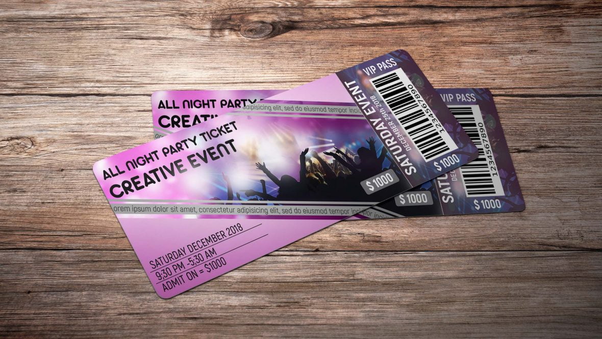 فایل طرح PSD بلیط رویداد مهمانی تمام شب - All Night Party Event Ticket Design Psd