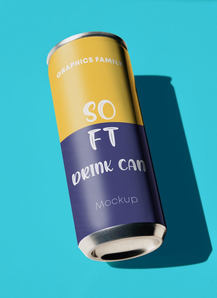 فایل ماکت طراحی قوطی آلومینیومی - Aluminum Can Design Mockup