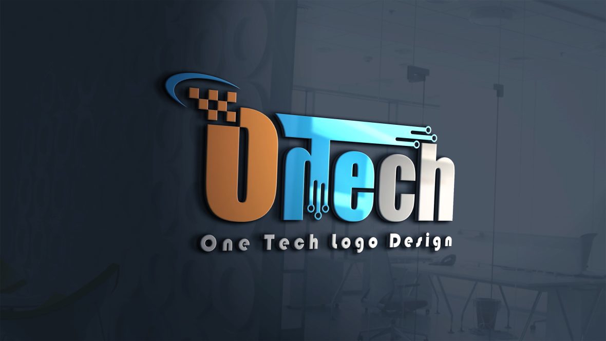 فایل و قالب لوگوی One tech قابل تنظیم - and customizable One tech logo template