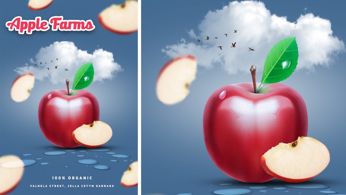 فایل پوستر تبلیغاتی مزرعه سیب (PSD) - Apple Farm PSD Advertising Flyer Poster