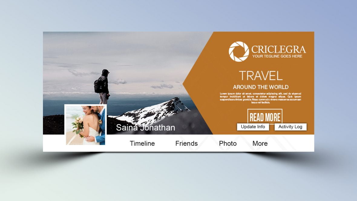 فایل قالب کاور فیسبوک PSD سراسر جهان - Around the World PSD Facebook Cover Template