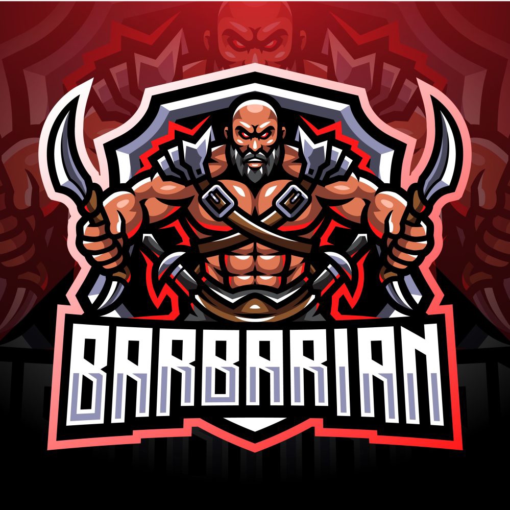 فایل الگوی لوگوی بازی Barbarian - Barbarian Gaming Logo Template