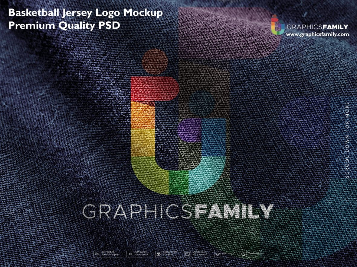 فایل موکاپ لوگو بسکتبال با کیفیت عالی PSD - Basketball Jersey Logo Mockup Premium Quality PSD