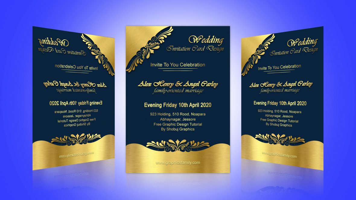 فایل طرح کارت دعوت عروسی زیبا با فرمت psd - Beautiful Wedding Invitations Design psd