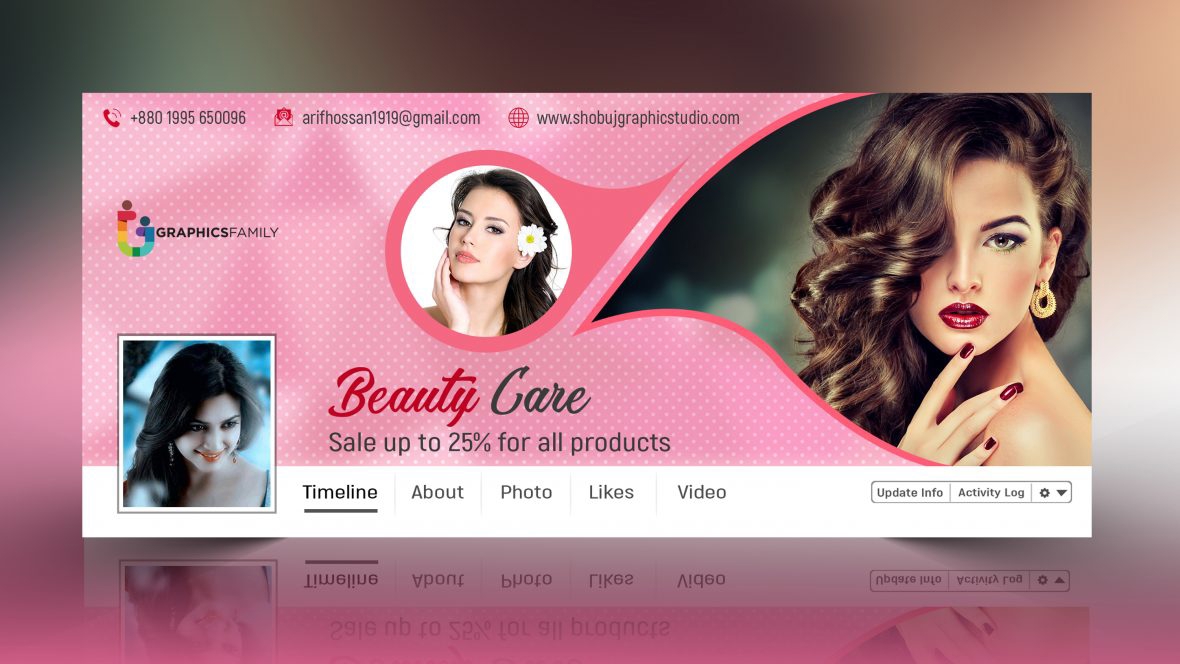 فایل دانلود طرح جلد فیسبوک مراقبت‌های زیبایی (psd) - Beauty Care Facebook Cover Design psd Download