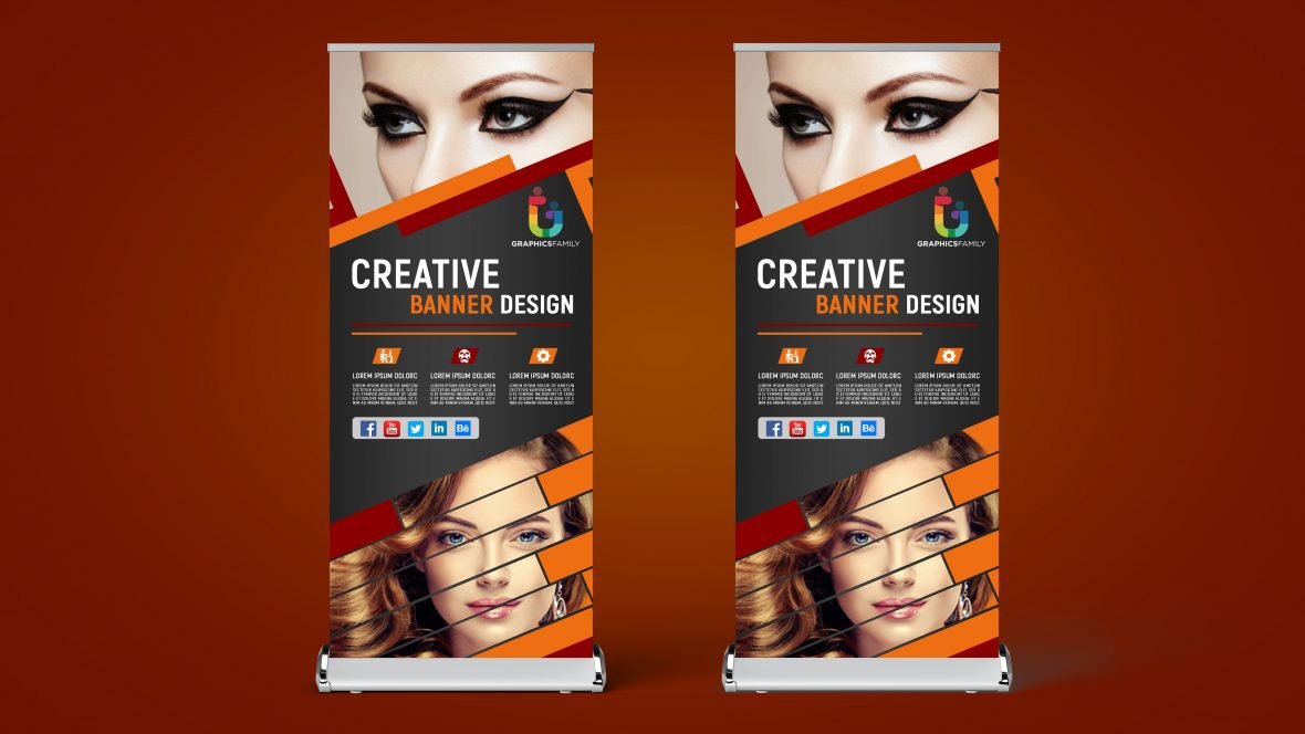 فایل طرح بنر سالن زیبایی (PSD) - Beauty Parlor Roll Up Banner Design PSD