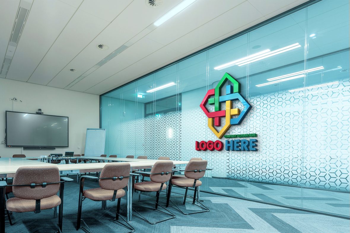 فایل بهترین موکاپ لوگوی دیواری سه بعدی - Best 3D Wall Logo MockUp