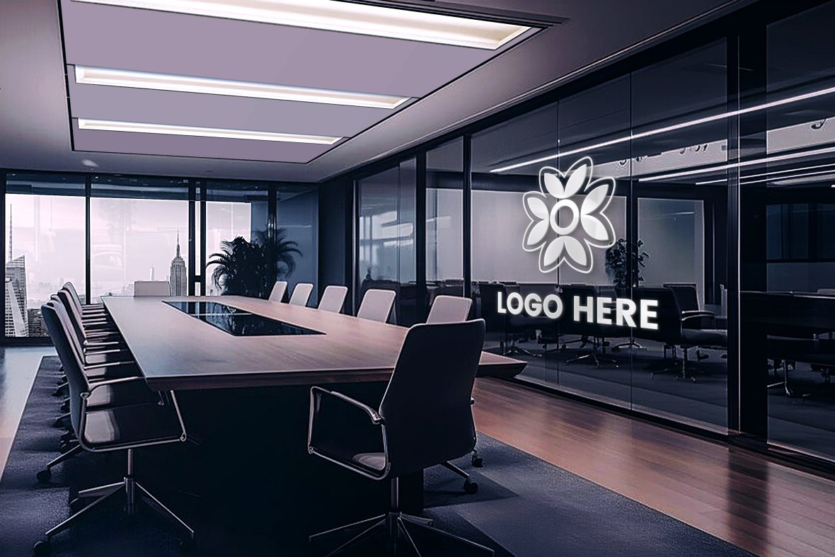 فایل بهترین موکاپ لوگوی شیشه‌ای سه‌بعدی واقع‌گرایانه - Best Realistic 3D Glass Logo Mockup