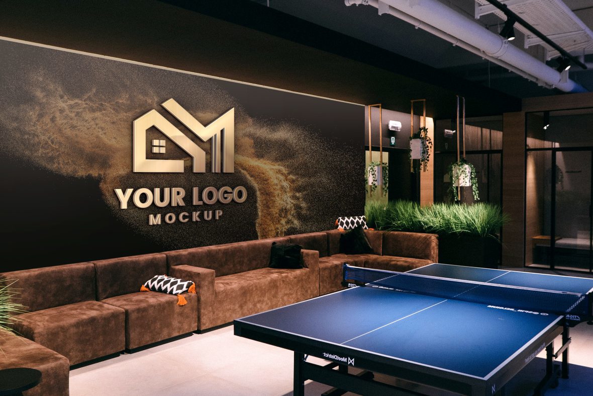 فایل بهترین موکاپ لوگو مدرن و واقع‌گرایانه اداری - Best Realistic Modern Office Logo Mockup