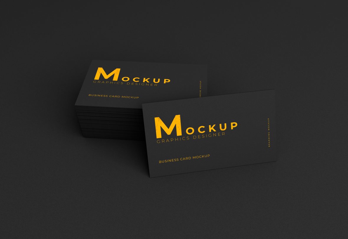 فایل موکاپ کارت ویزیت مشکی - Black Business Card Mockup
