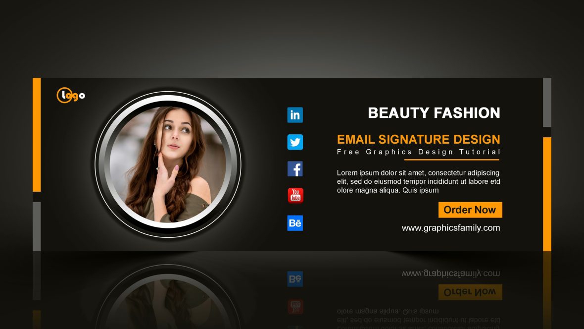 فایل طراحی امضای ایمیل مشکی - Black Email Signature Design