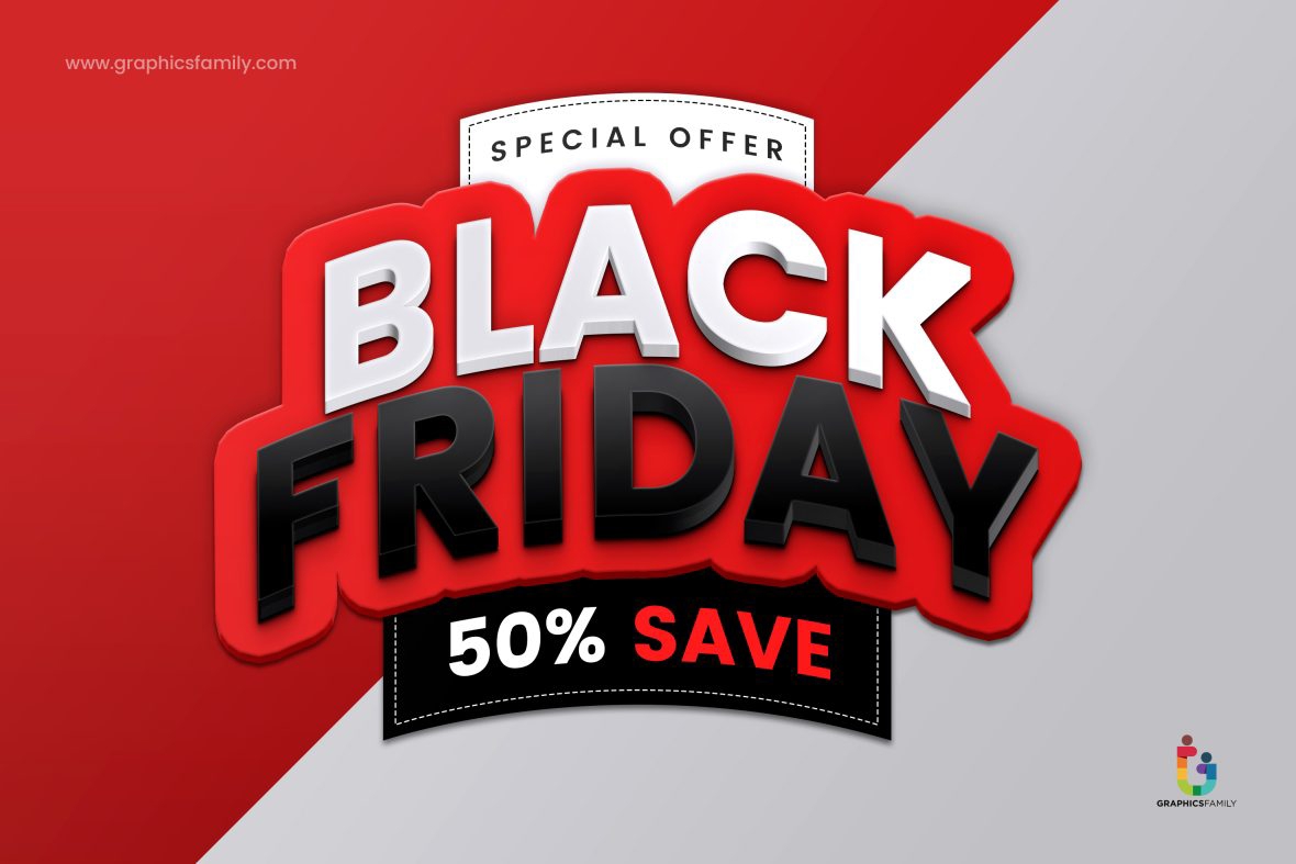 فایل طرح بنر فروش ویژه جمعه سیاه با طرح وکتور - Black Friday Sale Banner Template Design Vector Image