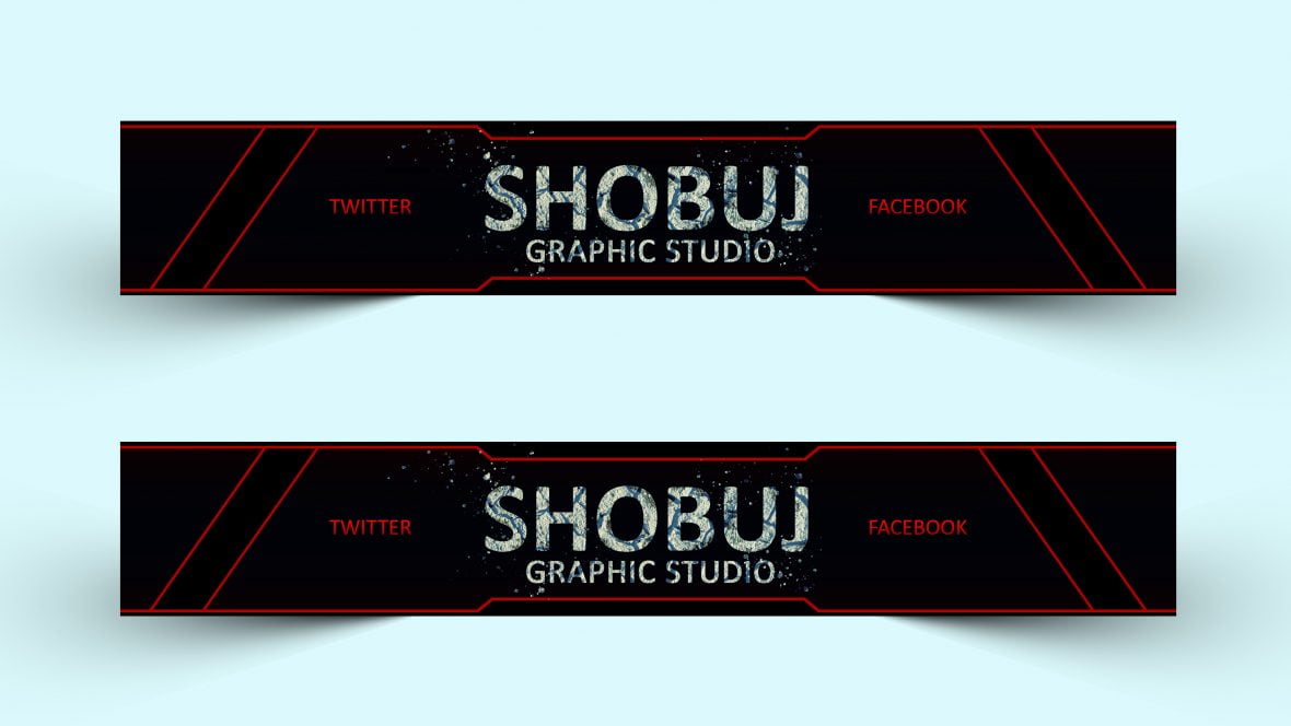 فایل الگوی طراحی هنری کانال یوتیوب سیاه - Black Youtube Channel Art Design Template