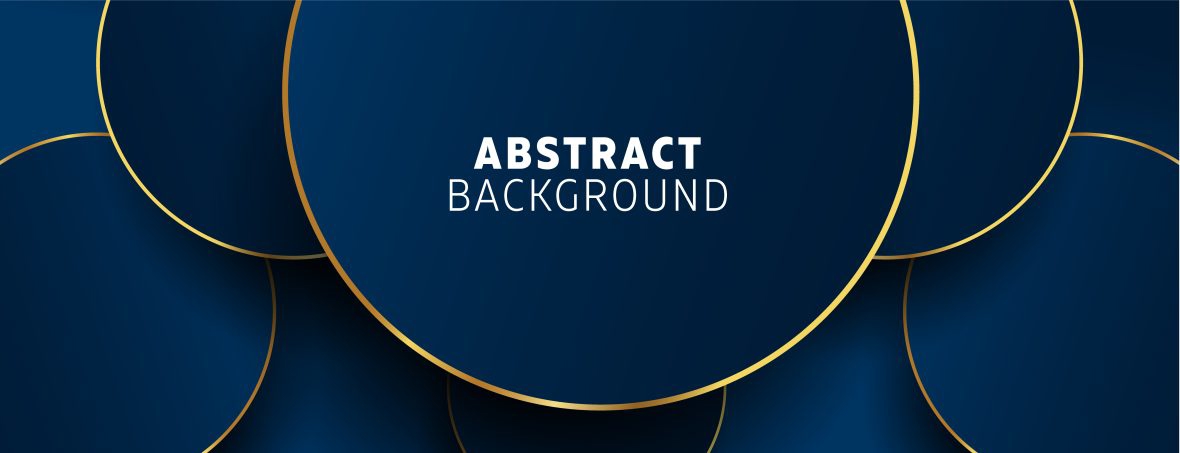 فایل پس زمینه آبی با دایره های طلایی وکتور - Blue Background with Golden Circles Vector