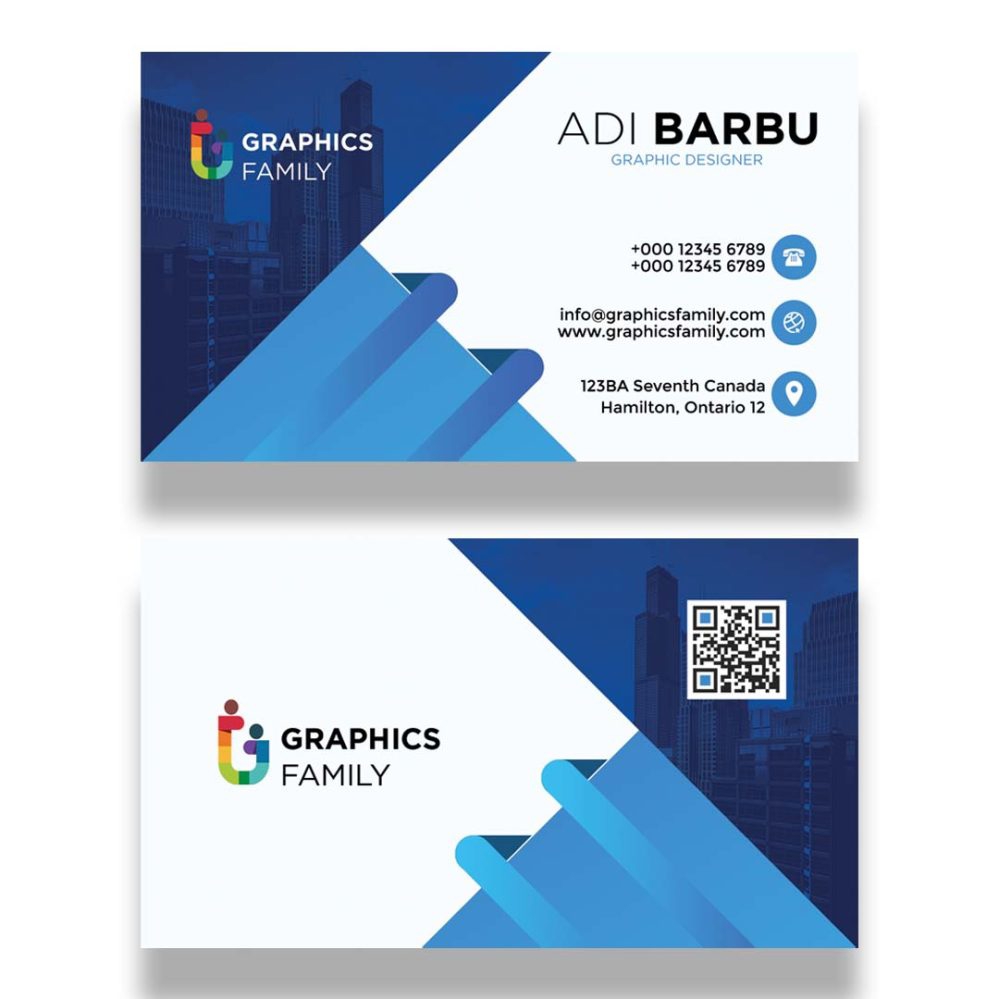 فایل الگوی طراحی کارت ویزیت آبی - Blue Business Card Design Template