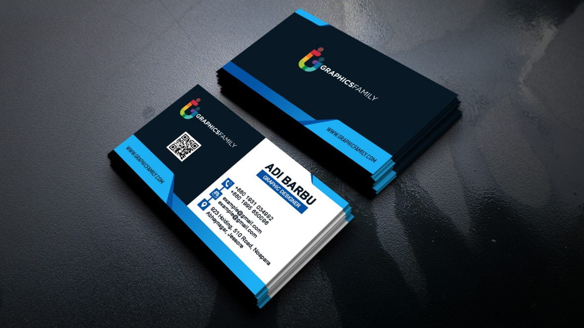 فایل طراحی کارت ویزیت آبی - Blue Business Card Design
