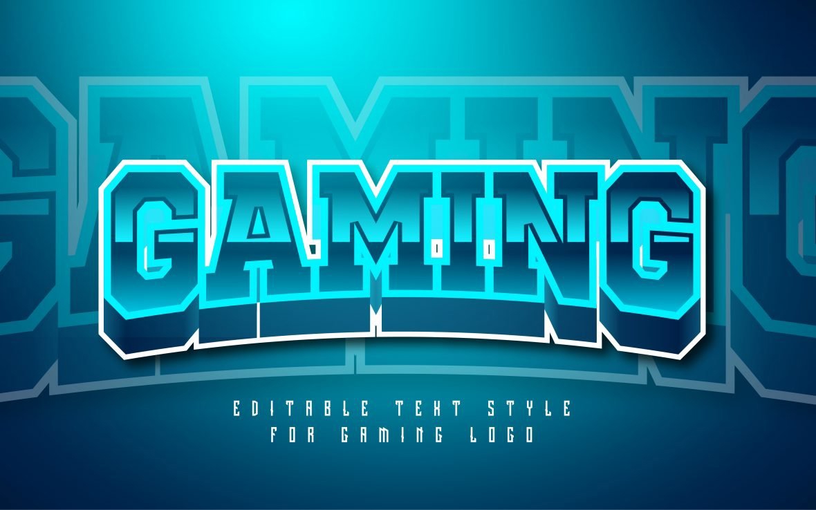 فایل افکت متن بازی با درخشش آبی - Blue Glow Gaming Text effect