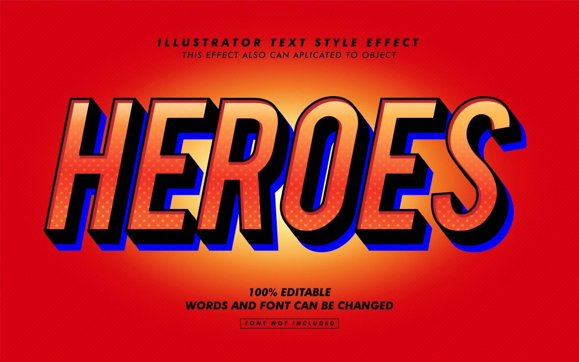 فایل افکت متن قرمز پررنگ - Bold Red Text Effect