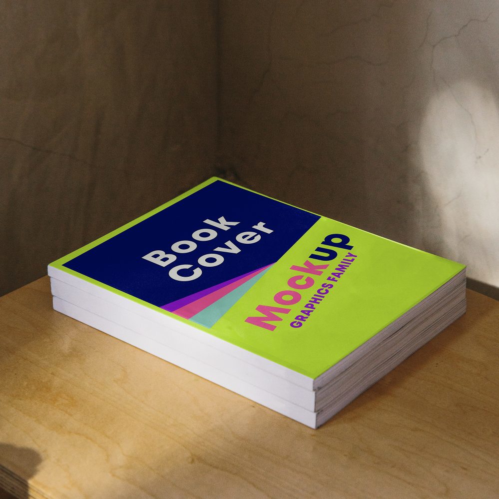 فایل ماکت پشته جلد کتاب - Book cover Stack mockup