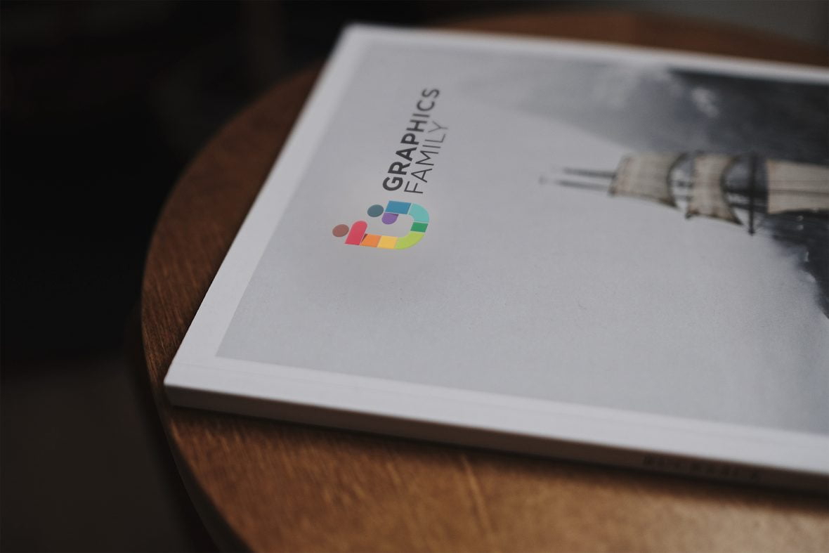 فایل موکاپ لوگو کتاب - Book Logo Mockup