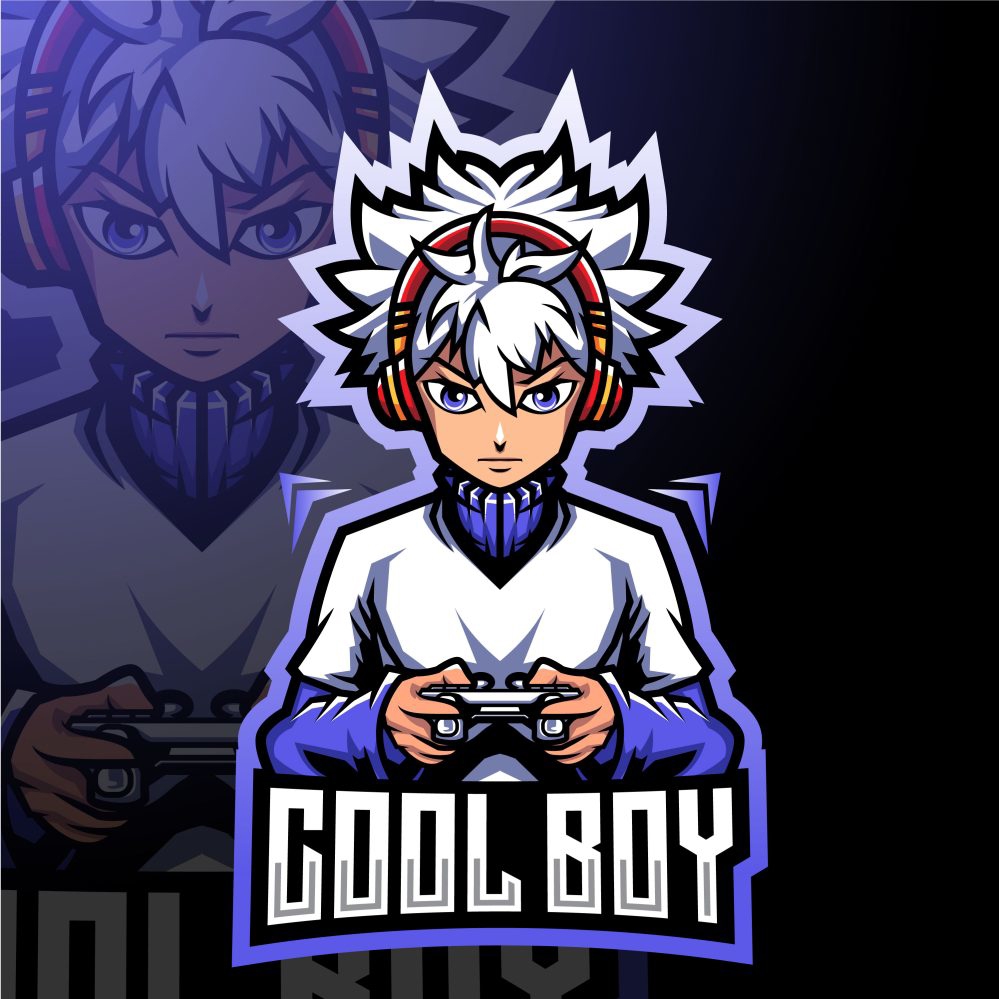 فایل الگوی لوگوی بازی پسرانه، نماد، ورزش‌های الکترونیکی - Boy Gaming Logo Template, Mascot, Esport