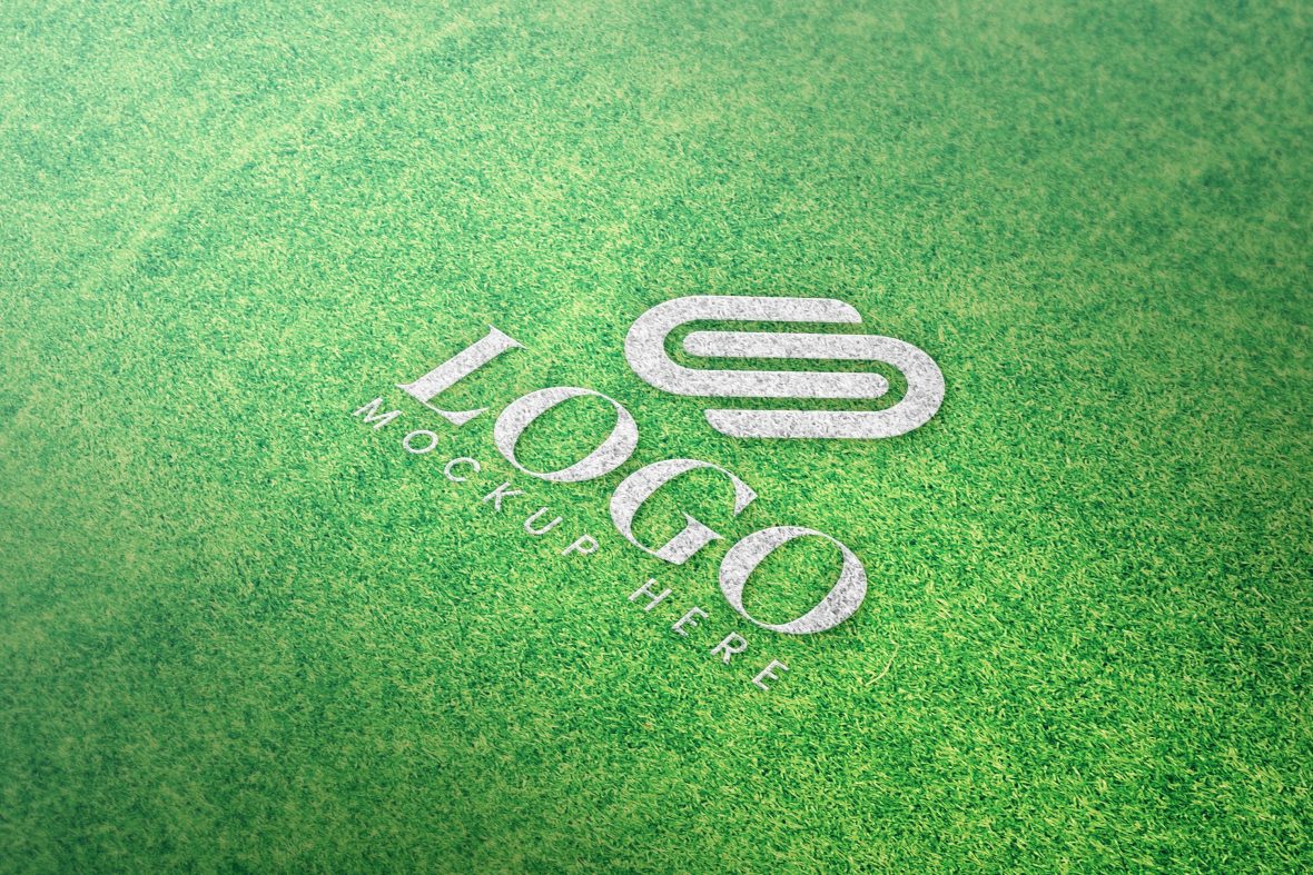 فایل موکاپ لوگو برند با پس زمینه سبز - Branding Logo Mockup with Green Background