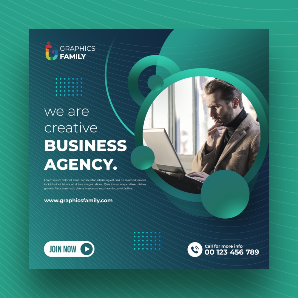 فایل الگوی رسانه‌های اجتماعی آژانس تجاری - Business Agency Social Media Template