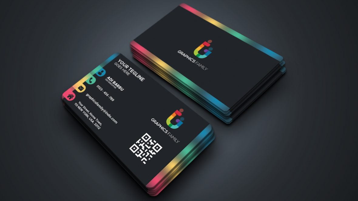 فایل طراحی کارت ویزیت با گرادیان رنگ - Business Card Design with Color Gradient