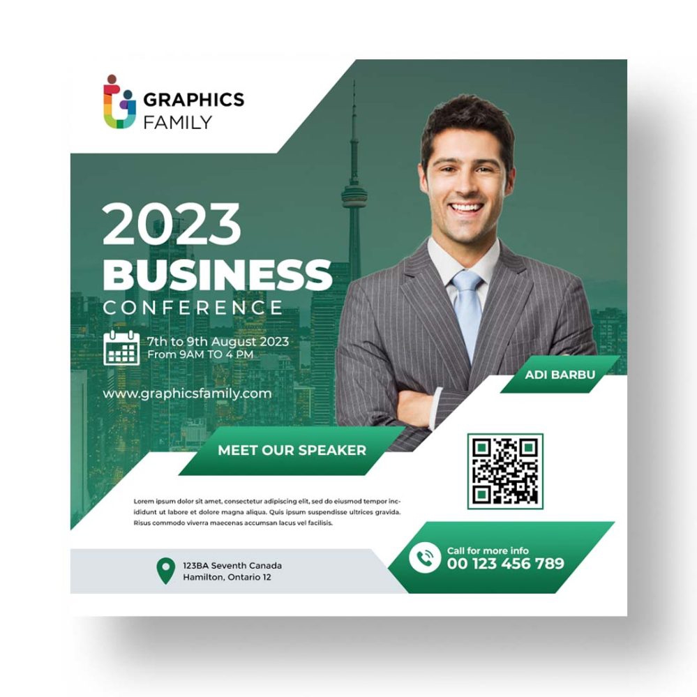 فایل الگوی پست کنفرانس تجاری - Business Conference Post Template