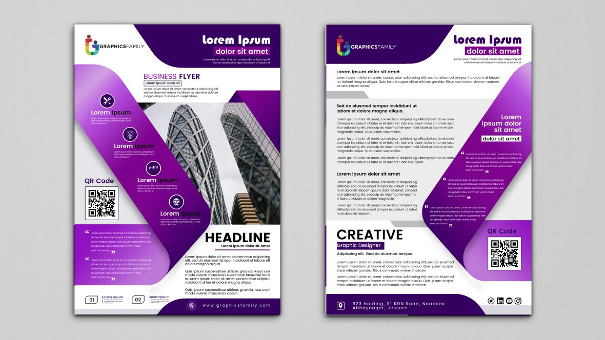 فایل تصویر برداری قالب بروشور کسب و کار - Business flyer template vector image