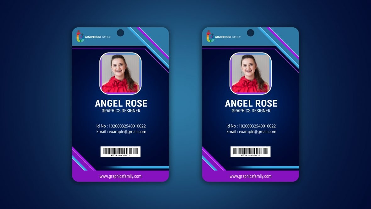 فایل نمونه کارت شناسایی تجاری با عکس - Business id card template with photo